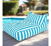 SXBCyan Pouf d'extérieur Imperméable(sans Rembourrage) Outdoor Housse de Pouf Oxford à Rayures, Fauteuils Poire Pouf Chaise pour Enfants Adultes pour Jardin, Plage, Piscine(Skky Blue)