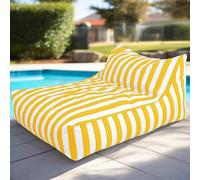 SXBCyan Pouf d'extérieur Imperméable(sans Rembourrage) Outdoor Housse de Pouf Oxford à Rayures, Fauteuils Poire Pouf Chaise pour Enfants Adultes pour Jardin, Plage, Piscine(Yellow)