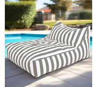 SXBCyan Pouf d'extérieur Imperméable(sans Rembourrage) Outdoor Housse de Pouf Oxford à Rayures, Fauteuils Poire Pouf Chaise pour Enfants Adultes pour Jardin, Plage, Piscine(Light Grey)