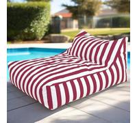 SXBCyan Pouf d'extérieur Imperméable(sans Rembourrage) Outdoor Housse de Pouf Oxford à Rayures, Fauteuils Poire Pouf Chaise pour Enfants Adultes pour Jardin, Plage, Piscine(Red)