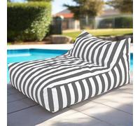 SXBCyan Pouf d'extérieur Imperméable(sans Rembourrage) Outdoor Housse de Pouf Oxford à Rayures, Fauteuils Poire Pouf Chaise pour Enfants Adultes pour Jardin, Plage, Piscine(Dark Grey)