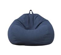 SXBCyan Pouf Grand Petit Canapé Paresseux Housse De Chaises sans Remplissage Lin Tissu Chaise Longue Siège Pouf Pouf Bouffant Canapé Tatami Salon Chambre (Color : Navy Blue, Size : 70x80cm)