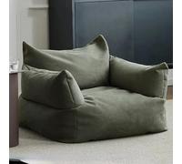 SXBCyan Pouf Poire sans Rembourrage, Imperméable, en Velours Suédé, avec Dossier, Idéal for Les Jeux Et La Lecture(Grey Green)