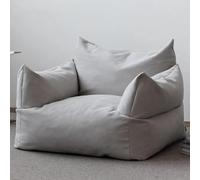 SXBCyan Pouf Poire sans Rembourrage, Imperméable, en Velours Suédé, avec Dossier, Idéal for Les Jeux Et La Lecture(Light Grey)