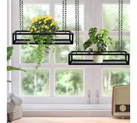 SXBHDM Étagère Flottante au Plafond, Support pour Pots de Fleurs, Support Mural pour Plantes, étagère décorative pour Bouteilles de vin et Pots à Herbes aromatiques(120x25x15cm)