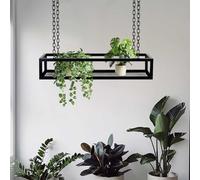 SXBHDM Étagères suspendues pour Plantes, Support pour Pots de Fleurs, Grille de Base Flottante, Support Mural intérieur pour Plantes aromatiques, Micro-pousses et Plantes succulentes(120x25x15cm)