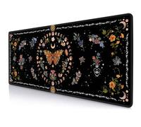 SXCKANG Grand Tapis de Souris Gothique Noir et Orange, Phases de la Lune pour Bureau, Convient pour Le Travail, Les Jeux, Le Bureau, la Maison, Accessoires d'ordinateur, 80 x 30 cm, esthétique des