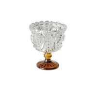 SXDHOCDZ Bonbonnière en Verre à Pied avec Motif Floral Vintage, Style rétro, Petite bonbonnière, décorative pour la Maison, Les fêtes et Les Mariages(Brown,250ml)