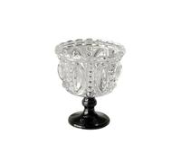 SXDHOCDZ Bonbonnière en Verre à Pied avec Motif Floral Vintage, Style rétro, Petite bonbonnière, décorative pour la Maison, Les fêtes et Les Mariages(Black,250ml)