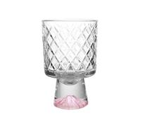 SXDHOCDZ Grand Verre à Boire avec Base Montagne Unique - Verres à Cocktail, à jus, à Whisky et Verres de Bar(Pink Lattice,300ml)