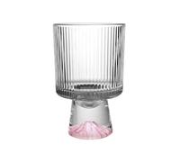 SXDHOCDZ Grand Verre à Boire avec Base Montagne Unique - Verres à Cocktail, à jus, à Whisky et Verres de Bar(Pink Stripe,300ml)