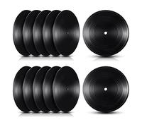 Sxdluzi Lot de 12 disques vinyles Vierges en Vinyle 7" pour décoration de Chambre CD Décoration Murale en Vinyle Noir
