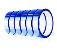 Sxdluzi Lot de 6 rouleaux de adhésif bleu de 20 mm x 33 m - Haute température confirmée par la chaleur - Pour presse à sublimation