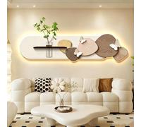 SXDMOUBK Décoration Murale Papillon 3D - Pièce créative en grès à Fixer au Mur avec éclairage LED (Alimentation Secteur), Convient aux Salons et aux entrées (A, 150 * 37 cm / 59 * 14,6 po)