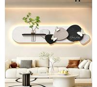 SXDMOUBK Décoration Murale Papillon 3D - Pièce créative en grès à Fixer au Mur avec éclairage LED (Alimentation Secteur), Convient aux Salons et aux entrées (C, 150 * 37 cm / 59 * 14,6 po)