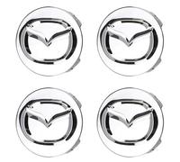 SXDZHK Auto Cache Moyeux pour Mazda 2 2014-2022, Cache Moyeu Centre de Jante Capuchons Cache de Roue Centrale D'emblème Antirouille PoussièRe DéCoration Accessoires 4PCS,52MM-Silver