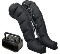 SXEHPAO Appareil de Massage des Jambes par Compression d'air à 6 cavités, Drainage lymphatique, Relaxation de la Taille, des Bras et des Pieds, favorise la Circulation Sanguine, Noir, 2 Jambes