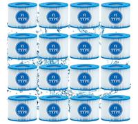 SXEIAV Lot de 16 filtres Cartridge VI type VI pour filtre de piscine Bestway Flowclear pour SaluSpa 90352E, cartouches filtrantes Spa pour Miami, Vegas, Monaco
