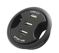 Sxett Adaptateur d'alimentation de bureau multi-ports USB 2.0 avec trou de microphone de 3,5 mm pour écouteurs USB 2.0 pour ordinateur de bureau