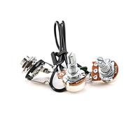 Sxett Kit de câblage pratique 1V1T Tone Jack Single Coil Pickup Guitar Wiring Harness Set Guitar Replacement Parts for 3/4 String Cigar Box