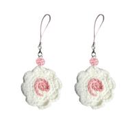 Sxett Lot de 2 porte-clés en forme de rouleau de poisson faits à la main, style japonais, fil à crochet, accessoire de sac, accessoire détaillé fait main pour femme