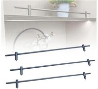 SXEVZOO 3 Pièces de Rails de Sécurité pour Étagères - Tiges Métalliques 8mm, Barrières de Sécurité Décoratives Anti-basculement pour Chambre, Cuisine, Salle de Bains(Grey,22"(56cm))