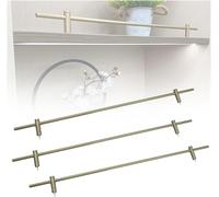 SXEVZOO 3 Pièces de Rails de Sécurité pour Étagères - Tiges Métalliques 8mm, Barrières de Sécurité Décoratives Anti-basculement pour Chambre, Cuisine, Salle de Bains(Bronze,22"(56cm))