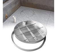 SXEVZOO Couvercle De Regard Encastrée Grand Format, 40-91cm Couvercle Et Cadre Ronds En Acier Inoxydable Pour Égouts Pour Parcs, Rues Et Trottoirs, Plaques D'égout Dissimulées(Dia 50cm/20in)