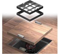 SXEVZOO Couvercle De Regard Invisible En Acier Inoxydable 304, Couvercle De Fosse Septique Encastré Avec Cadre, Dissimulés Couvercles De Regards D'égout Pour Cours/Allées(40 * 40cm)