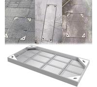 SXEVZOO Couvercle De Regard Invisible En Acier Inoxydable, Rectangle Couvercle De Fosse Septique Encastré Pour Allée/Garage/Parking, Couvercle De Bassin D'eaux Usées Robuste Avec Base(65 * 100cm)