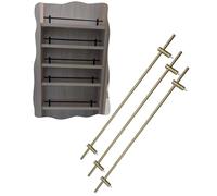 SXEVZOO Ensemble de 3 Barres de Garde-corps en Métal Anti-chute pour Armoire, Ensemble de Poteaux de Clôture Décoratifs pour Étagères - 25cm à 142cm(Bronze,54"(137cm))
