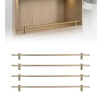 SXEVZOO Ensemble de 4 Garde-Corps en Laiton pour Étagères Flottantes, Étagères d'armoire en Bois, Poteau de Clôture Anti-Chute pour Cuisine, Salle de Bain, Salon(90cm)