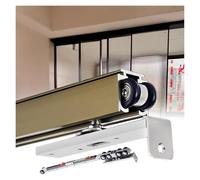 SXEVZOO Kit de Rails pour Porte Coulissante à Fermeture Amortie, Rails Métalliques Simples pour Porte Escamotable à Fixation au Plafond, pour Armoire ou Placard(Champagne,3.2m/10.5ft)