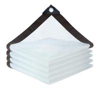 SXEVZOO Largeur 2m 2.5m 3m 3.5m Bâche Transparente avec Oeillets, Extérieur Robuste PE Imperméable Couverture Transparente pour Terrasse, Jardin, Clapier à Lapin(3x3.5m)