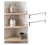 SXEVZOO Lot de 2/3/5 Barres de Inoxydable pour étagères Ouvertes en Bois, Barres de sécurité flottantes 33~110cm Long pour Cuisine et Chambre à Coucher(2 Pack,L98cm/38.6")