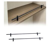 SXEVZOO Lot de 2 Barrières de Sécurité pour Étagères, Poteaux de Sécurité Anti-Chute pour Bibliothèques et Casiers à Vin - Décoratives Métalliques pour Rayonnages(Black,26"(66cm))