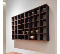 SXEVZOO Présentoir de Théière en Bois Massif Vintage, Étagère Murale en Bois, Présentoir de Collection, Étagère Murale de Bureau de Salon de Chambre à Coucher(40 Grid/113.5x71.5cm)