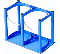 SXEVZOO Support pour Bouteille d'oxygène de Laboratoire - Capacité 4/5 L, Petit Support pour Bouteille de Gaz avec Trous Pré-percés pour Réservoir de Propane/azote(L-39cm(15 3/8"))