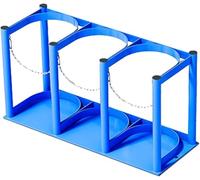 SXEVZOO Support pour Bouteilles d'oxygène (capacité 4 À 5 L), pour Stockage de 1,2,3,4,5,6 Bouteilles de Gaz Propane/azote, avec Chaîne, pour Laboratoire Et Usine(L-57cm(22 1/2"))