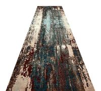 SXEVZOO Tapis de Couloir 70/80/90/100/120/140cm de Largeur, Tapis d'entrée en Polyester à Motifs Abstraits, Mat de Sol Plat pour Couloir Étroit(100x450cm)