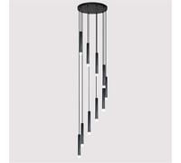 sxfcgs Lustre long for escalier, éclairage suspendu, créatif, moderne, personnalité, restaurant, simple, forme cylindrique droite, for cuisine, salon, couloir, bar(10Lights50x200cm)