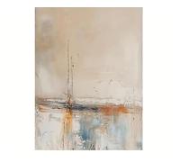 SXFDPDL Tableau sur toile moderne, minimaliste, abstrait, aux tons neutres et naturels, idéal pour la décoration du salon ou du bureau (70 x 100 cm, sans cadre)