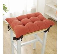SXGCH Lot de 2 Coussins de Chaise, Coussins de siège rectangulaires, Coussins de Tabouret Super Doux, Coussins de siège carrés avec Attaches pour Petits tabourets, école, Bureau (Orange, 25 x 35 x