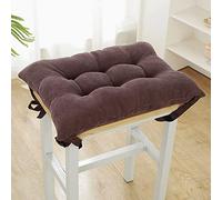 SXGCH Lot de 2 Coussins de Chaise, Coussins de siège rectangulaires, Coussins de Tabouret Super Doux, Coussins de siège carrés avec Attaches pour Petits tabourets, école, Bureau (café, 25 x 35 x 5