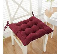 SXGCH Lot de 2 Coussins de Chaise, Coussins de siège rectangulaires, Coussins de Tabouret Super Doux, Coussins de siège carrés avec Attaches pour Petits tabourets, école, Bureau (Rouge, 40 x 40 x
