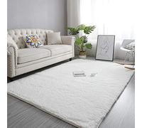 SXGCH Super Plush Extra Large Tapis Salon ， Tapis de Salon en Laine d'agneau, Tapis de Couleur Unie-Blanc crémeux_140 * 200cm ， Grand Tapis Shaggy Doux