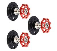 SXGDX Crochet de Chapeau de Veste de Tube de Fer de Montage Mural Industriel avec décoration de Valve Rouge, 3 pièces