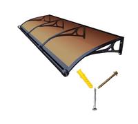 SXHJDY Auvent De Porte De Fenêtre Extérieur Marquise D'abri De Pluie en Polycarbonate avec Évier De Drainage Séparé, Support en Alliage D'aluminium(Brown,60x80cm/24x31in)