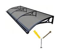SXHJDY Auvent De Porte De Fenêtre Extérieur Marquise D'abri De Pluie en Polycarbonate avec Évier De Drainage Séparé, Support en Alliage D'aluminium(Gray,50x100cm/20x39in)