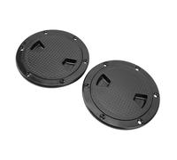 Sxhlseller 2 Pack Deck Plates avec Couvercle Rond Antidérapant et Joint | Plaque de pont d\'inspection ronde pour accès marin, installation sans outil, plastique ABS avec couvercle amovible, pour